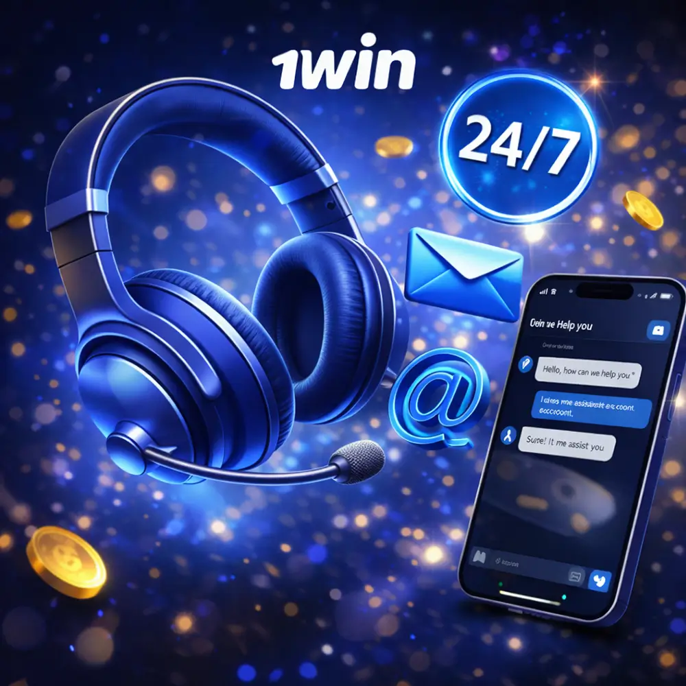 1win customer support service available 24/7 with live chat and contact options on mobile app